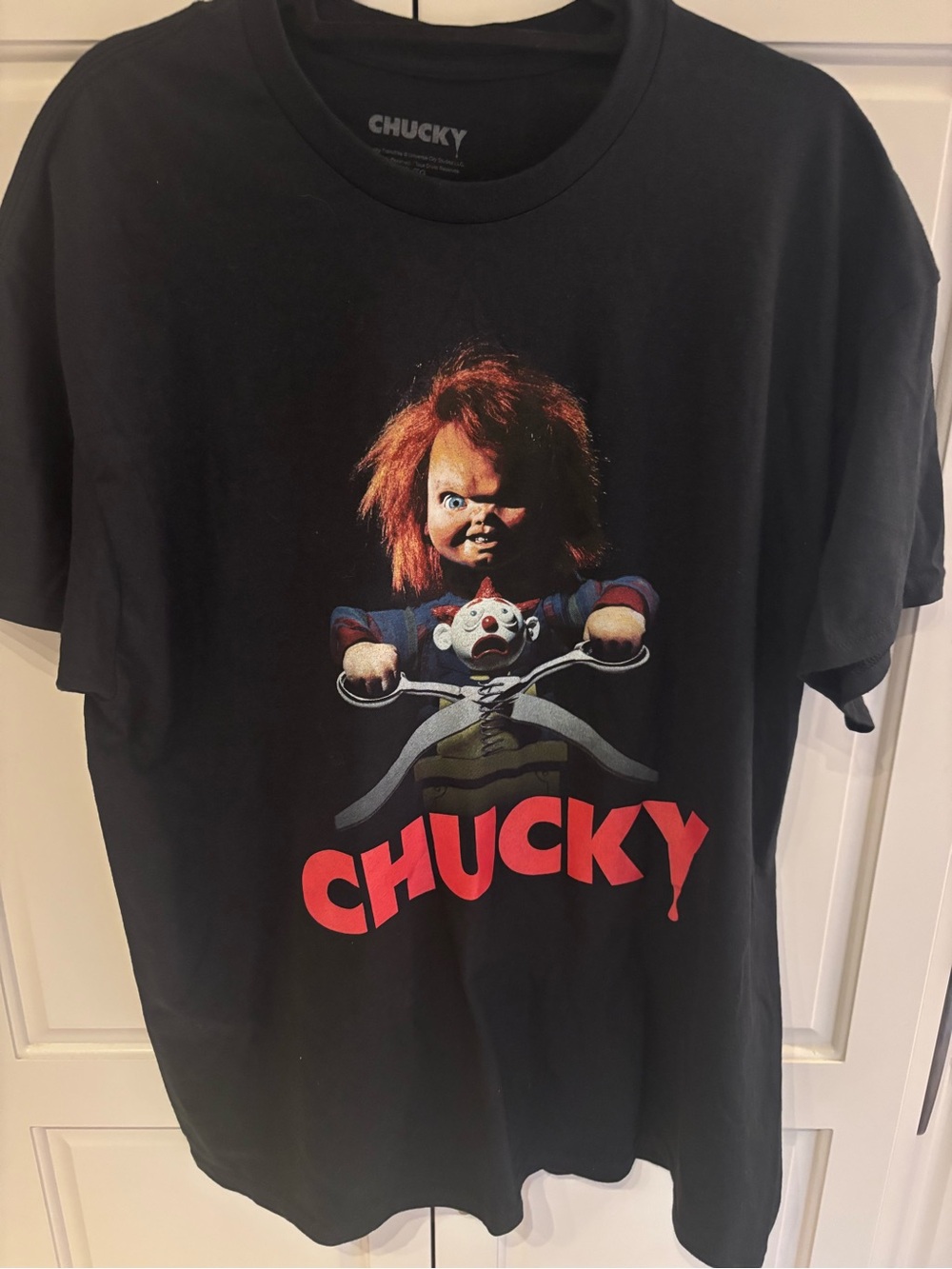 Chucky movie Black Graphic Tee with Red Logo xl